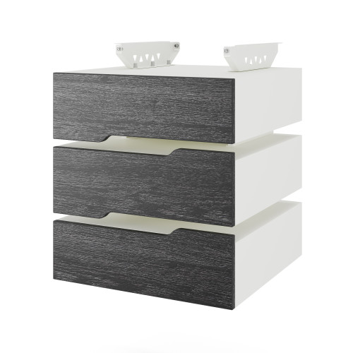 Тумба подвесная на 3 ящика Kobor T-3 white/wood Тумба подвесная на 3 ящика Kobor T-3 white/wood