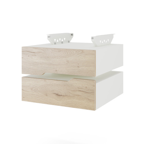 Тумба подвесная на 2 ящика Kobor T-2 white/natural Тумба подвесная на 2 ящика Kobor T-2 white/natural