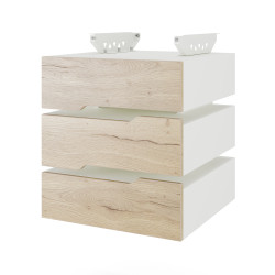 Тумба подвесная на 3 ящика Kobor T-3 white/natural Тумба подвесная на 3 ящика Kobor T-3 white/natural