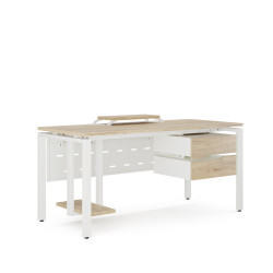 Стол компьютерный Kobor KP-80/80 white/natural Стол компьютерный Kobor KP-80/80 white/natural