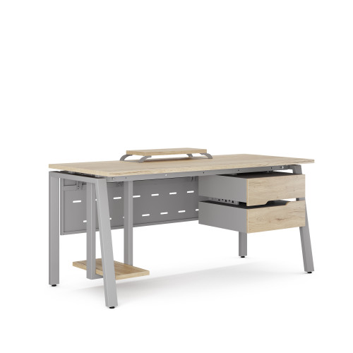 Стол компьютерный Kobor KAB-160/70 aluminum/natural Стол компьютерный Kobor KAB-160/70 aluminum/natural
