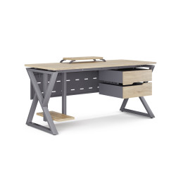 Стол компьютерный Kobor KW-160/70 graphite/natural