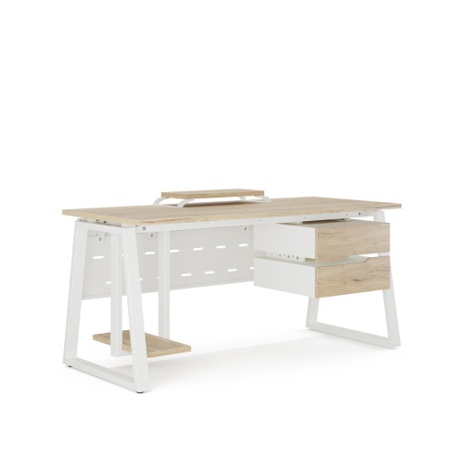 Стол компьютерный Kobor KTR-160/80 white/natural Стол компьютерный Kobor KTR-160/80 white/natural