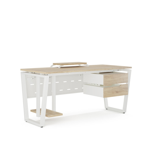 Стол компьютерный Kobor KOTR-120/80 white/natural