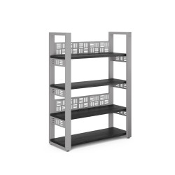 Стеллаж открытый Kobor SO4-120/36 aluminum/wood