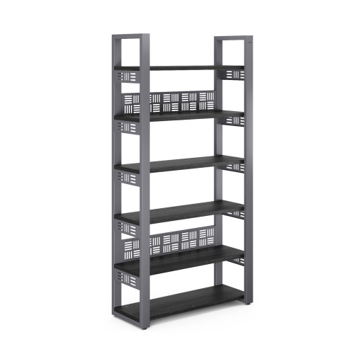 Стеллаж открытый Kobor SO6-120/36 graphite/wood Стеллаж открытый Kobor SO6-120/36 graphite/wood