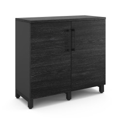 Шкаф распашной Kobor HR/2-90/40/M black/wood Шкаф распашной Kobor HR/2-90/40/M black/wood