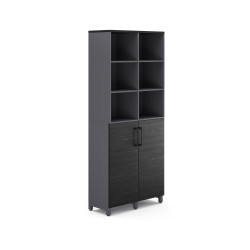 Шкаф распашной Kobor HR/3/3-90/60/M graphite/wood