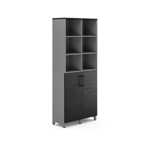 Шкаф распашной Kobor HR/3/3-90/60/M aluminum/wood